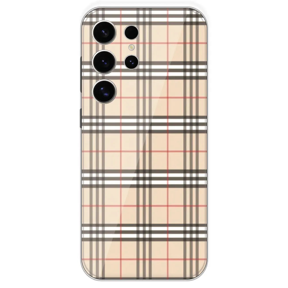 Yellow Checks - Printed Silicone Case For Samsung Galaxy S24 Ultra