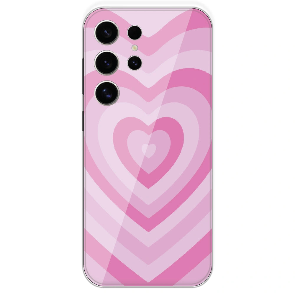 Pink Hearts - Printed Silicone Case For Samsung Galaxy S24 Ultra