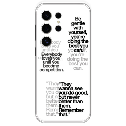 Motivational Quotes - Clear Printed Silicone Case For Samsung Galaxy S24 Ultra
