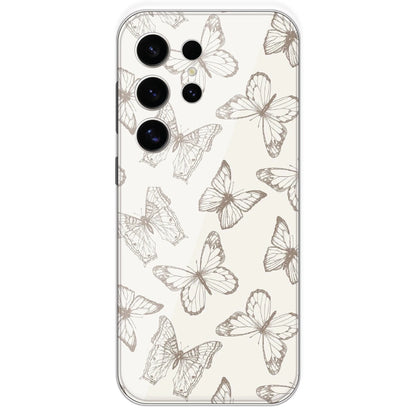 White Butterflies - Printed Silicone Case For Samsung Galaxy S24 Ultra