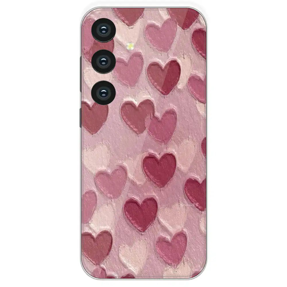 Pastel Hearts Love - Printed Silicone Case For Samsung Galaxy S24