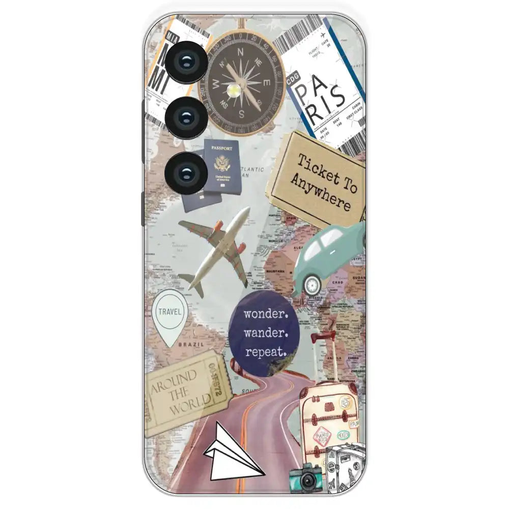 Travel Collage - Printed Silicone Case For Samsung Galaxy S24