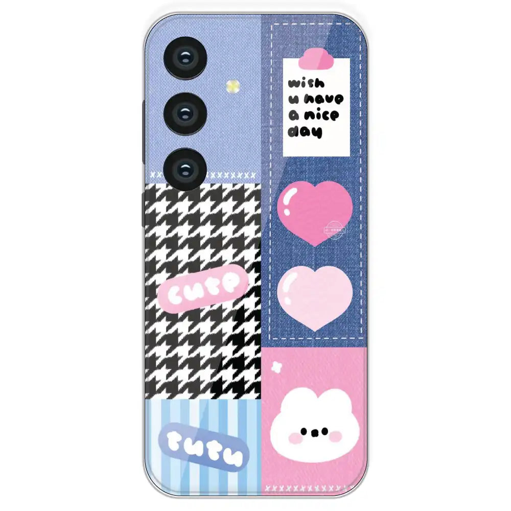 Cute Pink Bear Collage - Printed Silicone Case For Samsung Galaxy S24