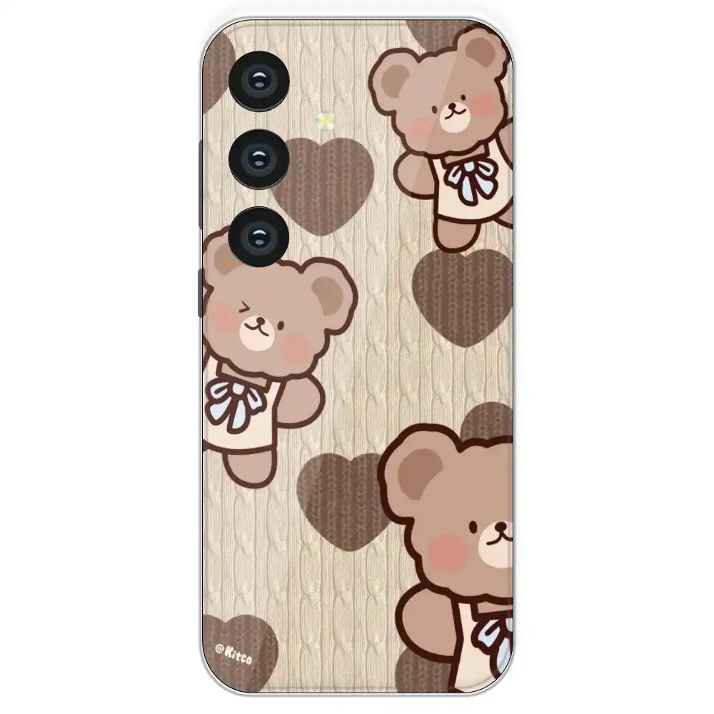 Teddy Heart - Printed Silicone Case For Samsung Galaxy S24