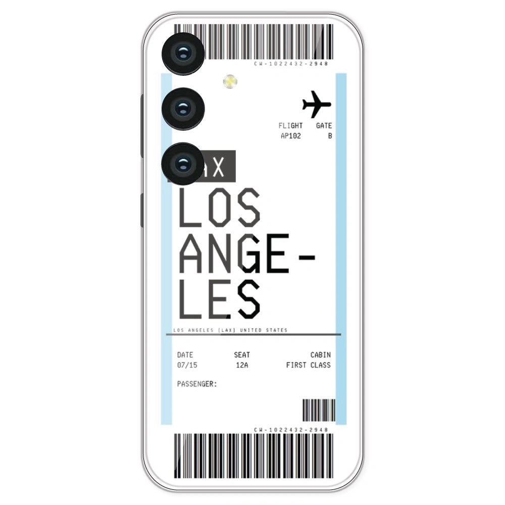 Los Angeles Ticket - Clear Printed Silicone Case For Samsung Galaxy S24