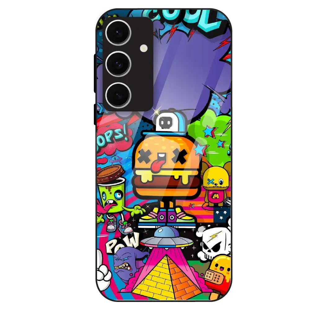 Colorful Graffiti Cartoon - Glass Case For Samsung Galaxy S24 FE