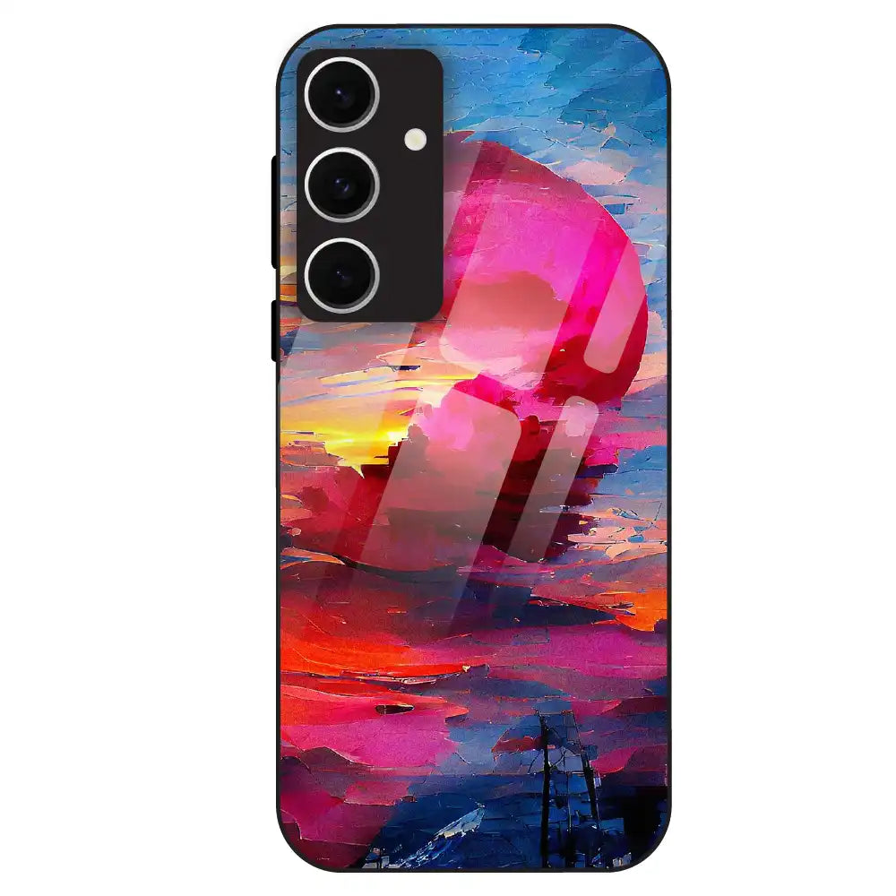 Abstract Sunset Vibes - Glass Case For Samsung Galaxy S24 FE