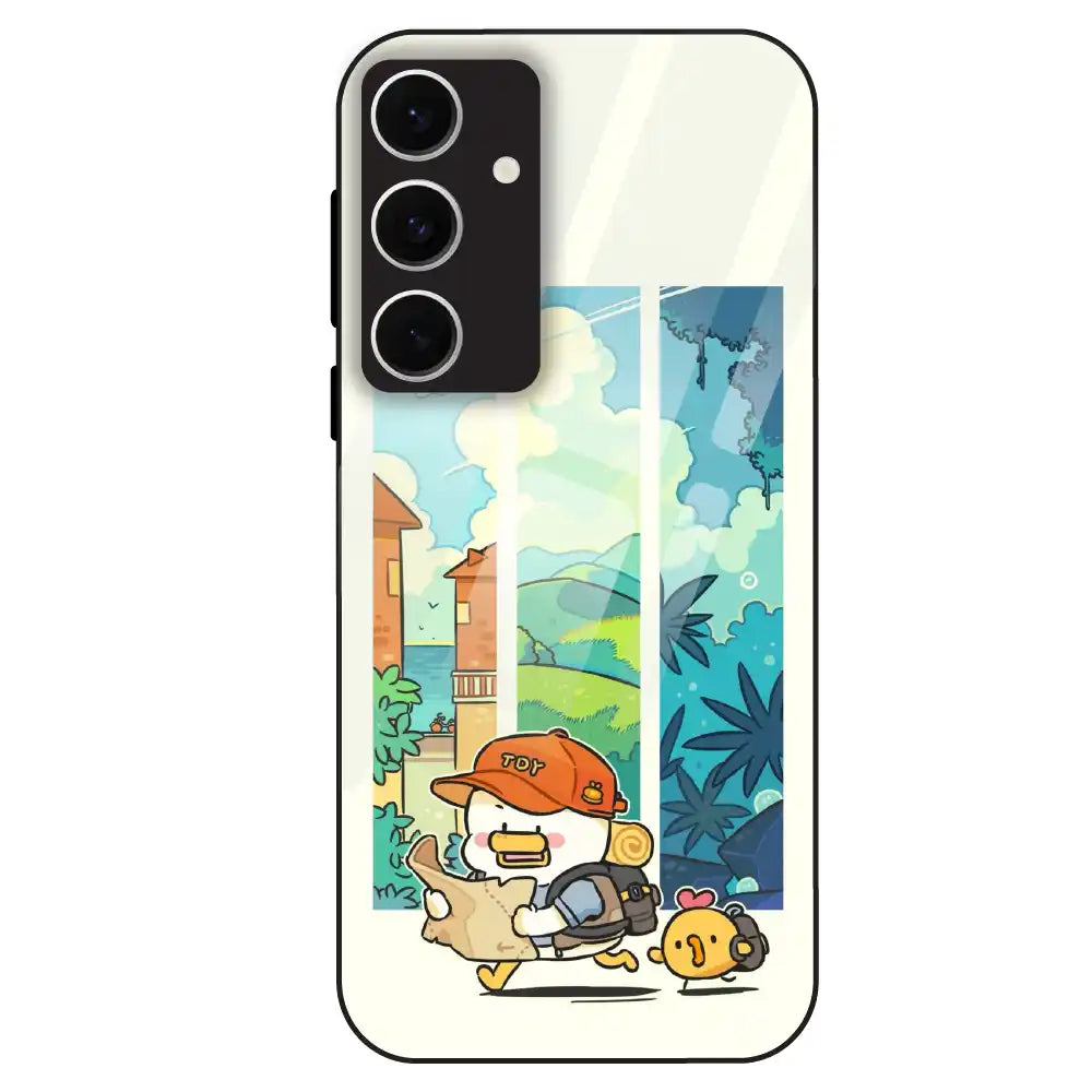 Cute Duck Adventure - Glass Case For Samsung Galaxy S24 FE