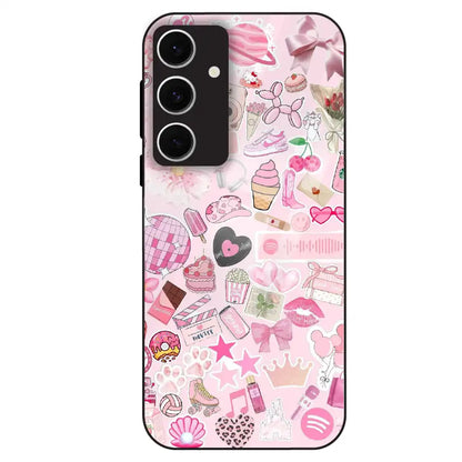 Pink Pop Aesthetic Collage - Glass Case For Samsung Galaxy S24 FE