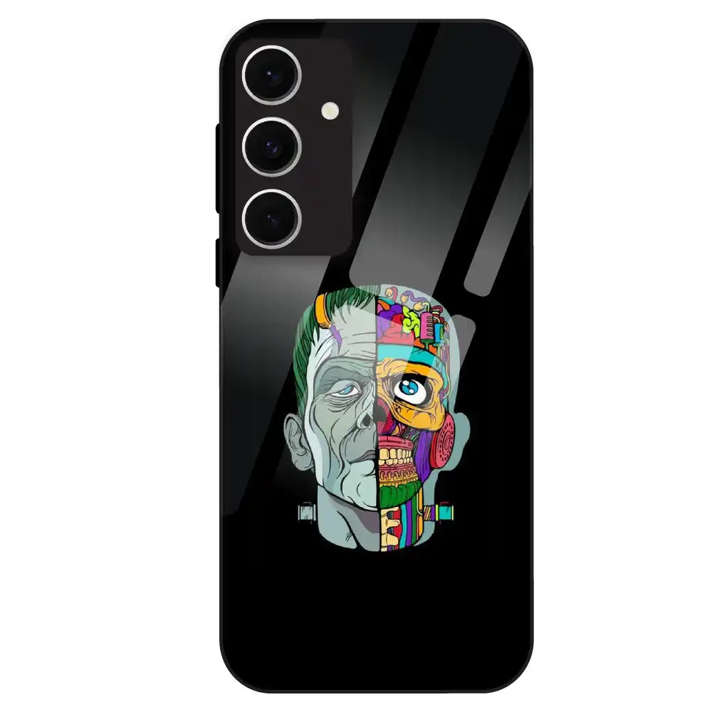 Half Skull Pop Art - Glass Case For Samsung Galaxy S24 FE