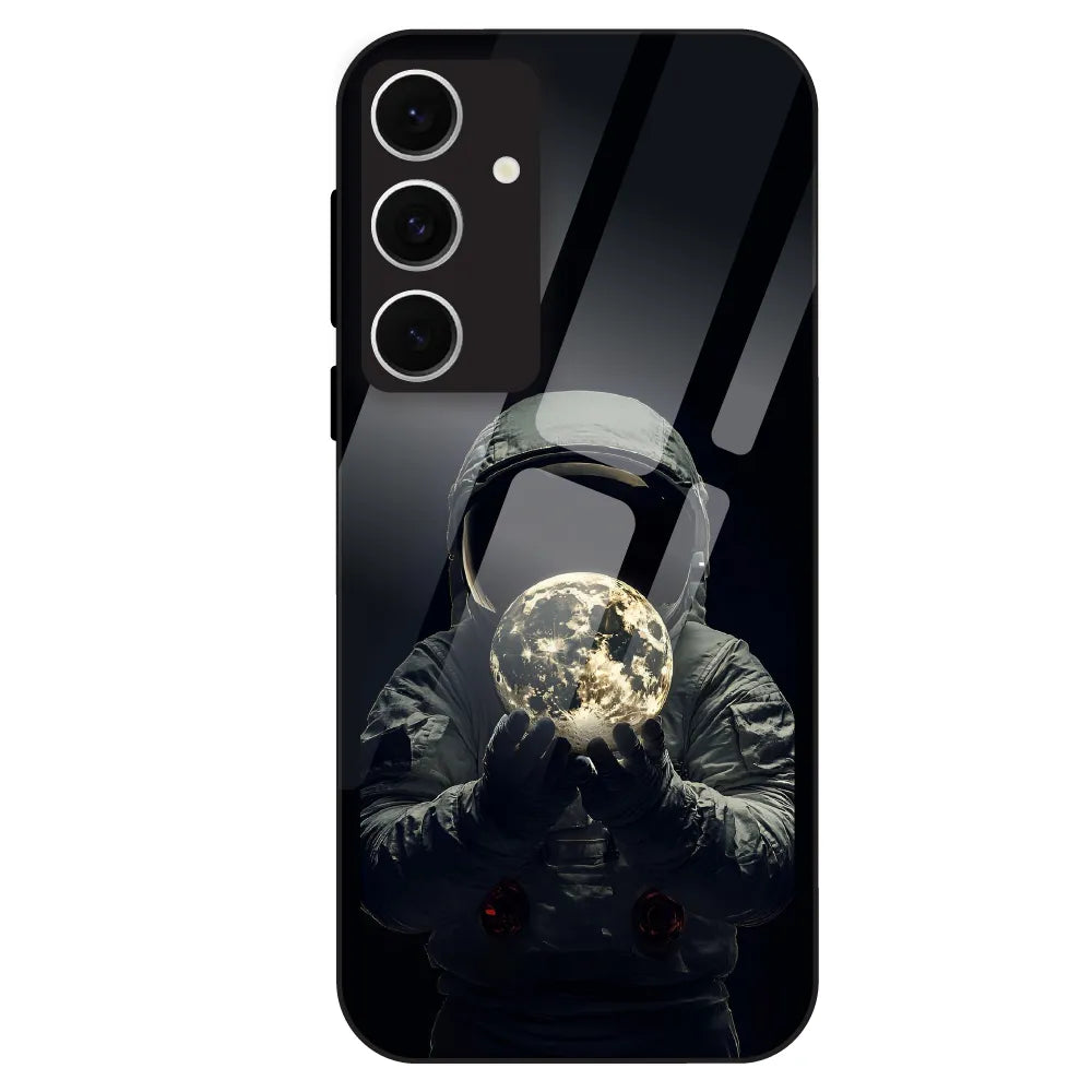 Astronaut Moon Glow - Glass Case For Samsung Galaxy S24 FE