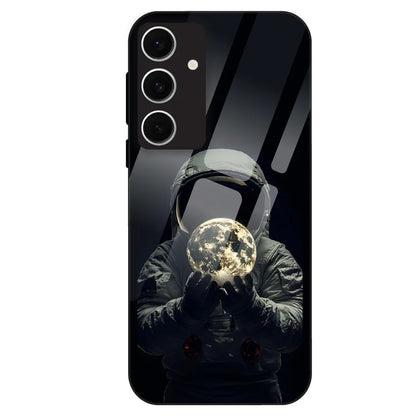 Astronaut Moon Glow - Glass Case For Samsung Galaxy S24 FE