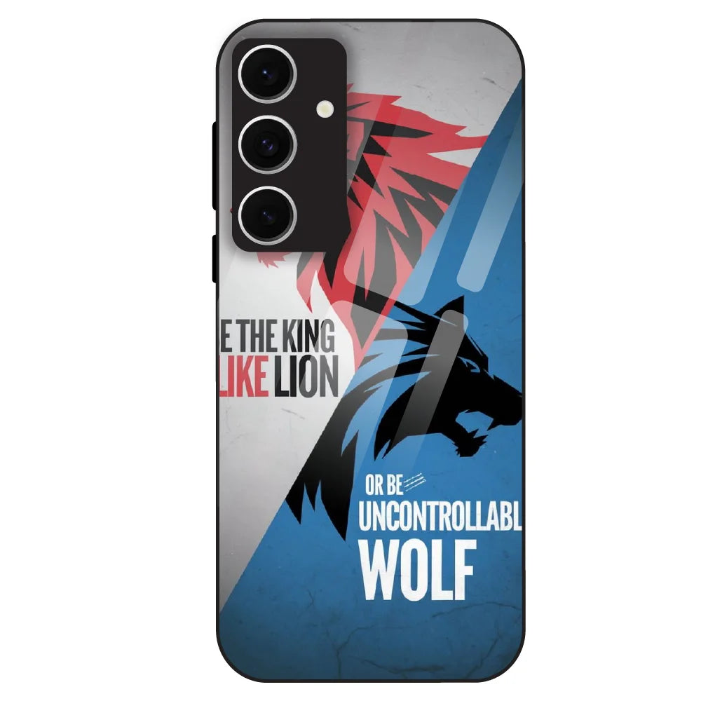 Lion vs Wolf Power - Glass Case For Samsung Galaxy S24 FE