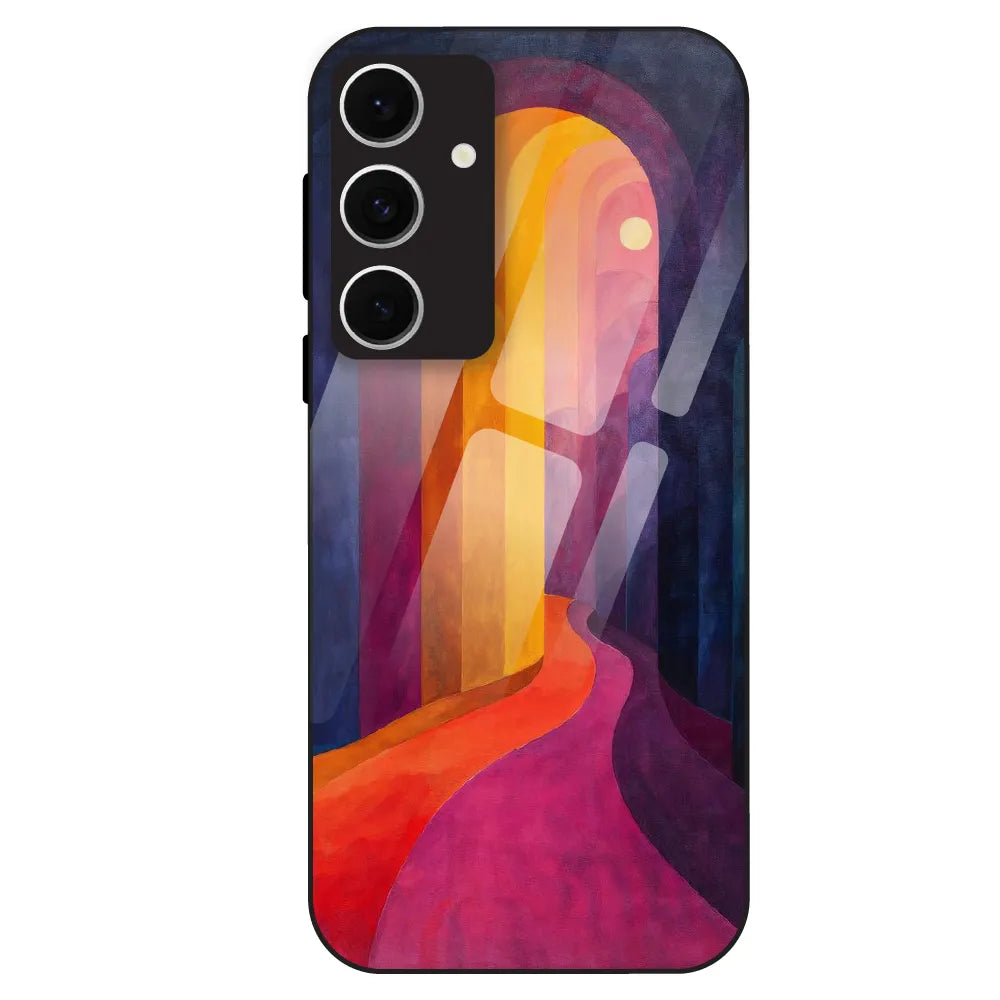 Abstract Sunset Path - Glass Case For Samsung Galaxy S24 FE