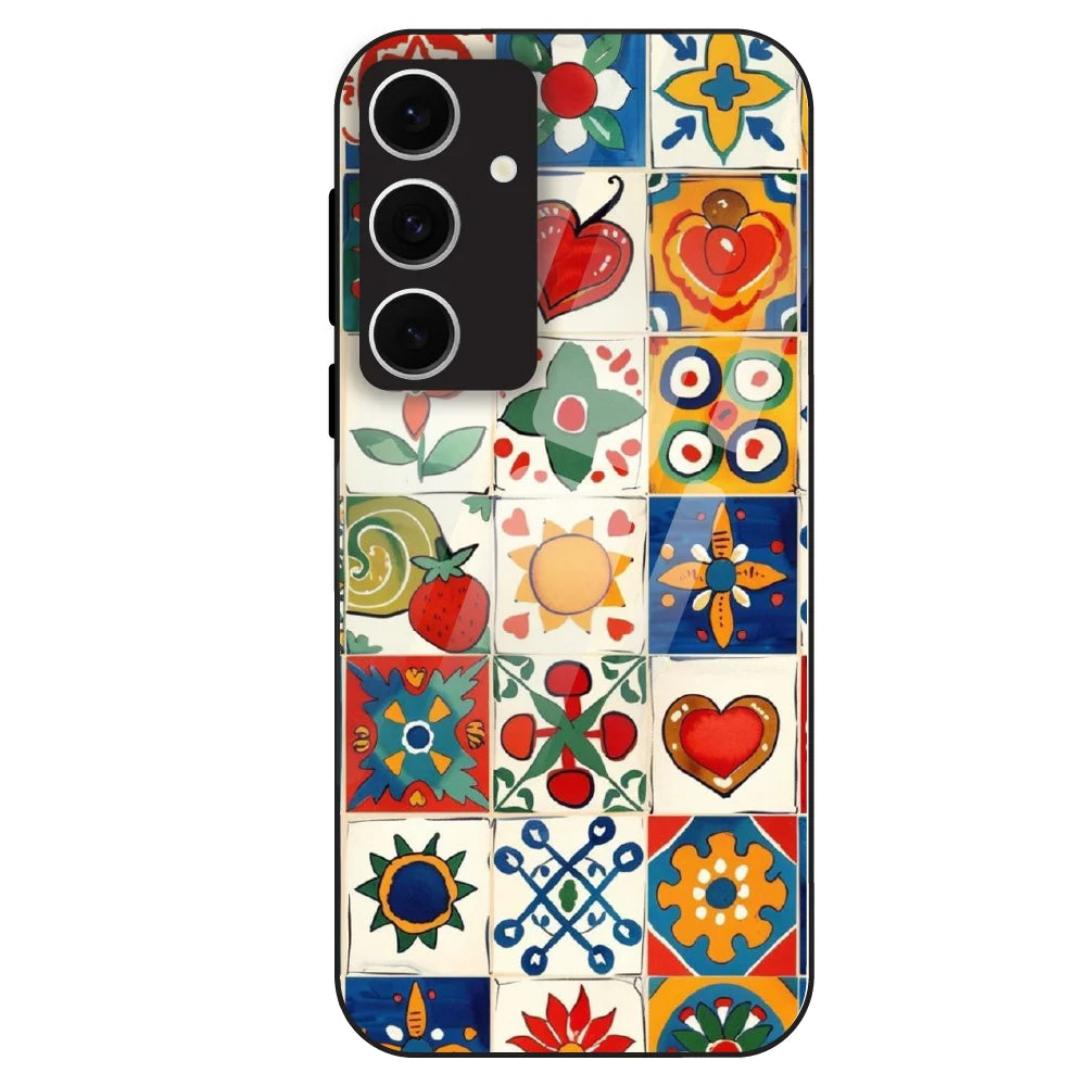 Colorful Tile Art - Glass Case For Samsung Galaxy S24 FE