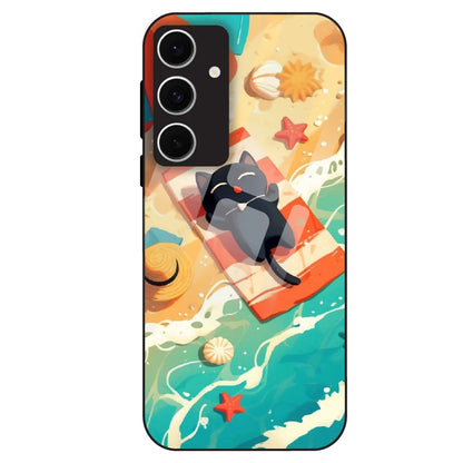 Beach Cat Aesthetic - Glass Case For Samsung Galaxy S24 FE