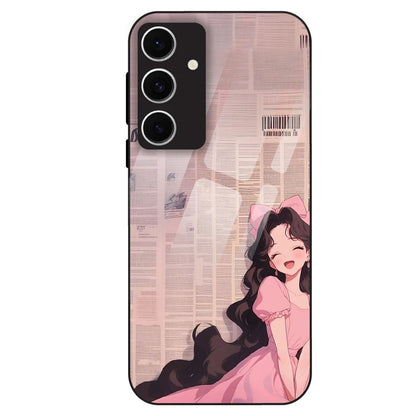 Cute Pink Anime Girl - Glass Case For Samsung Galaxy S24 FE