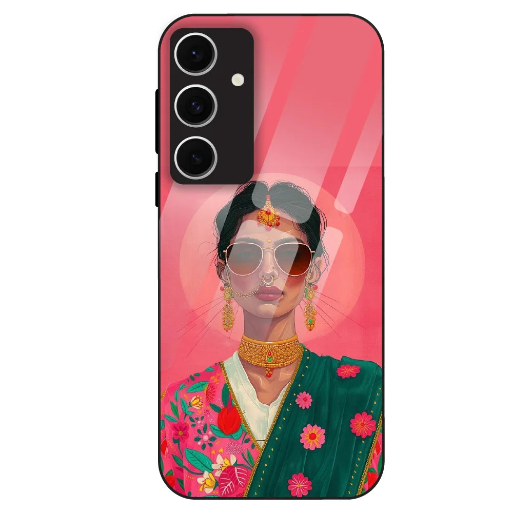 Royal Ethnic Diva - Glass Case For Samsung Galaxy S24 FE