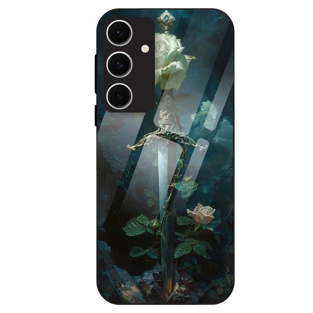 Mystic Sword Rose - Glass Case For Samsung Galaxy S24 FE