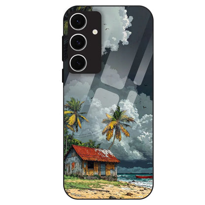 Tropical Beach Hut - Glass Case For Samsung Galaxy S24 FE