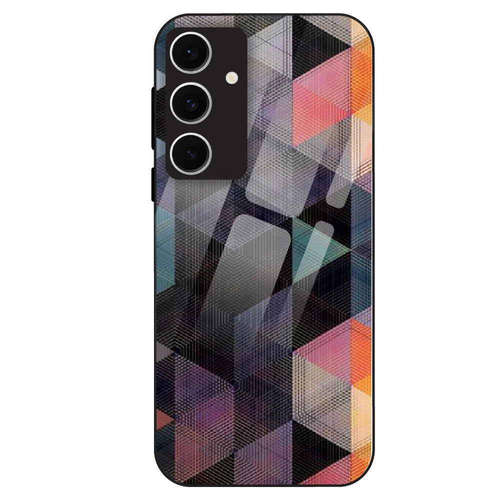 Geometric Prism Grid - Glass Case For Samsung Models