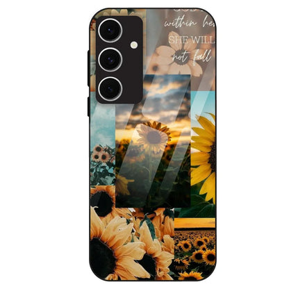 Sunflower Serenity Collage - Glass Case For Samsung Galaxy S24 FE