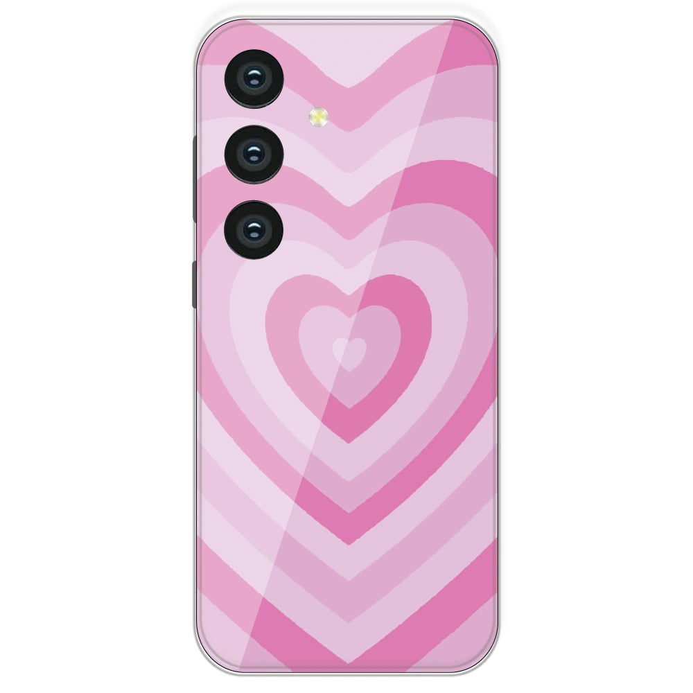 Pink Hearts - Printed Silicone Case For Samsung Galaxy S24