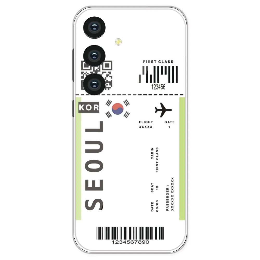 Seoul Ticket - Clear Printed Silicone Case For Samsung Galaxy S24