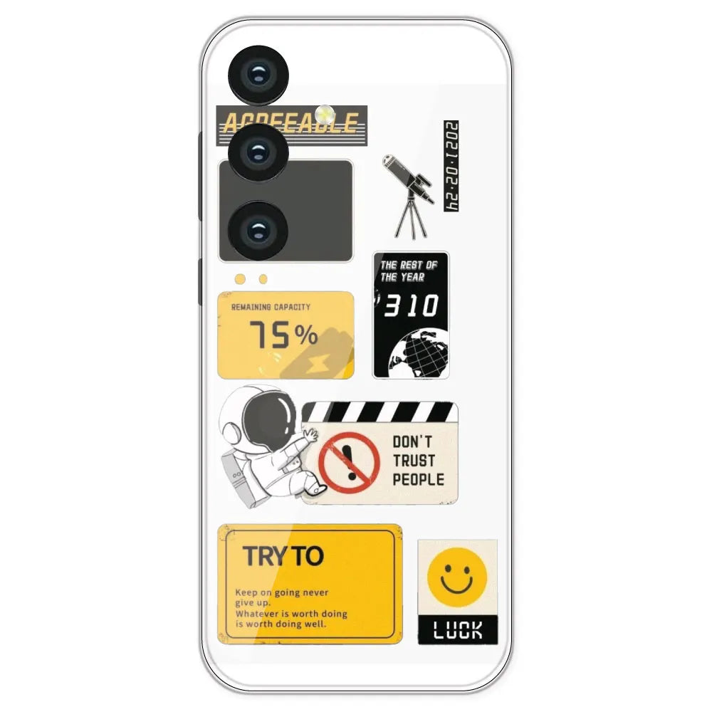 Space - Clear Printed Silicone Case For Samsung Galaxy S24