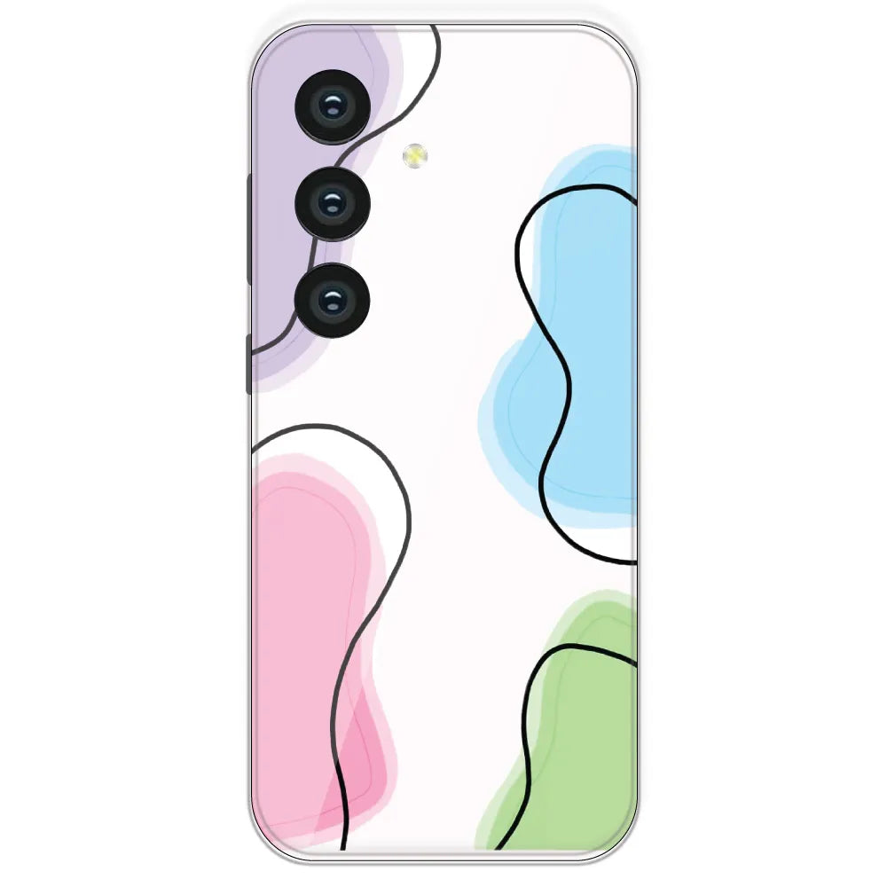 Rainbow Cow Print - Clear Printed Silicone Case For Samsung Galaxy S24