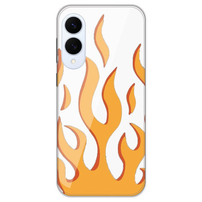 Orange Flames - Clear Printed Silicone Case For Samsung Galaxy S25 Edge