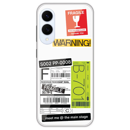 Fragile Labels - Clear Printed Silicone Case For Samsung Galaxy S25 Edge