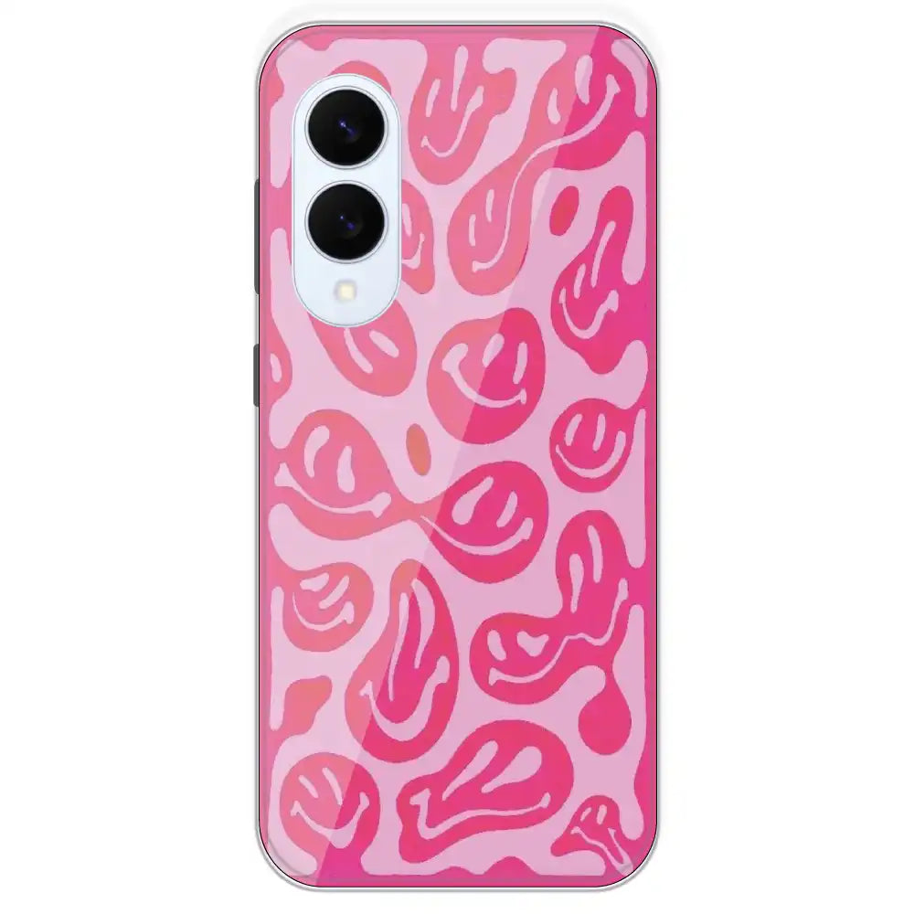 Pink Smilies - Printed Silicone Case For Samsung Galaxy S25 Edge