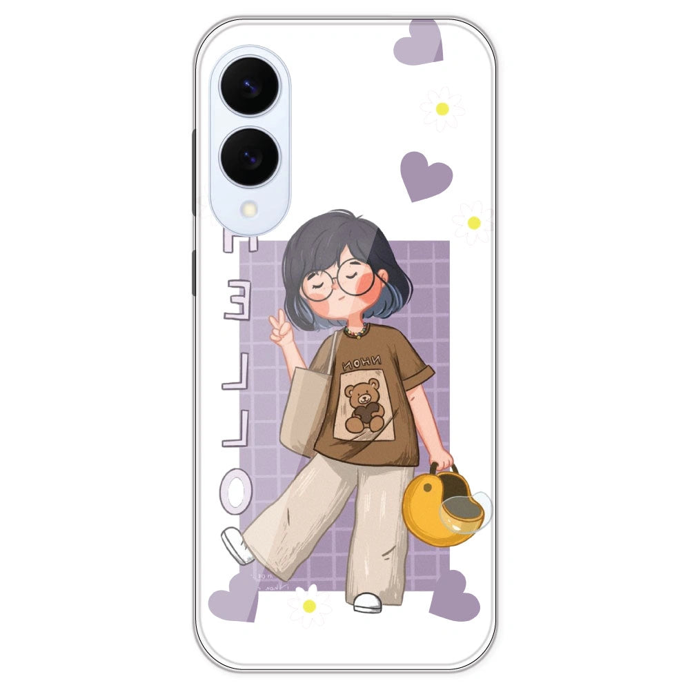 Introvert Girl - Clear Printed Silicone Case For Samsung Galaxy S25 Edge