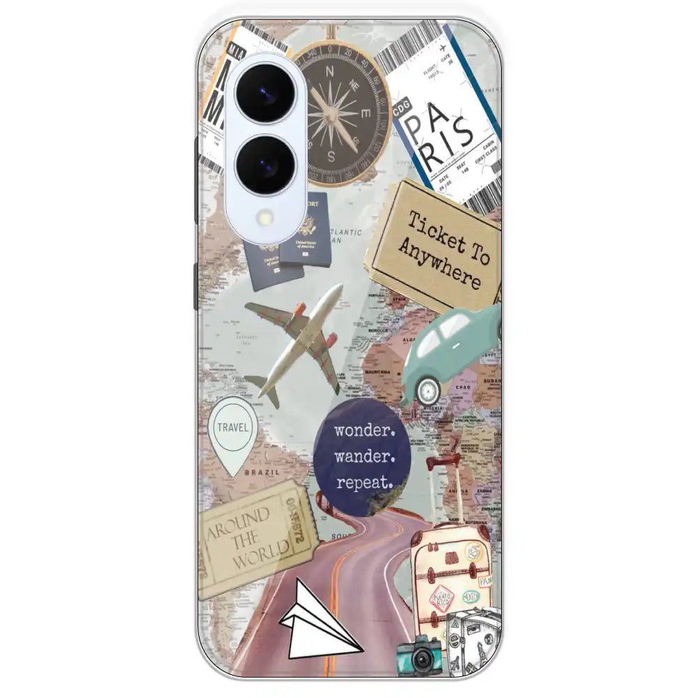 Travel Collage - Printed Silicone Case For Samsung Galaxy S25 Edge