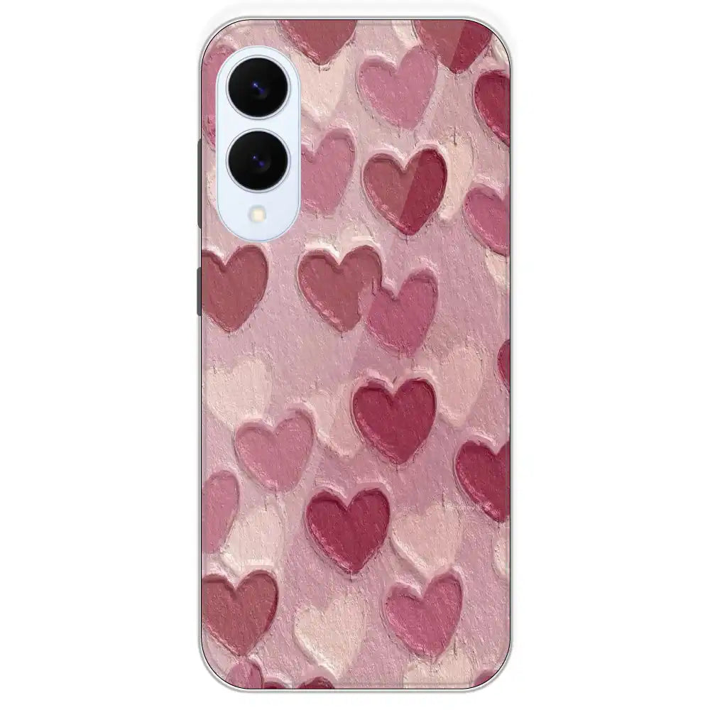 Pastel Hearts Love - Printed Silicone Case For Samsung Galaxy S25 Edge