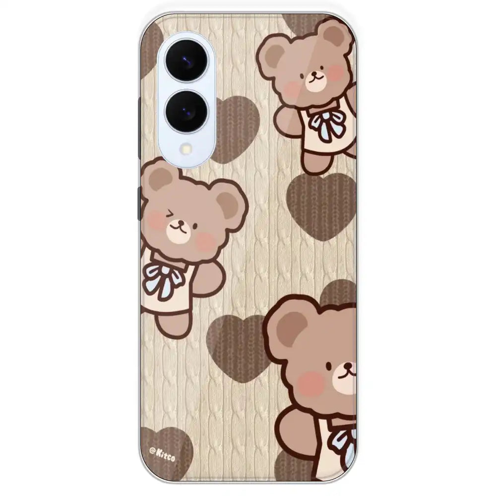 Teddy Heart - Printed Silicone Case For Samsung Galaxy S25 Edge