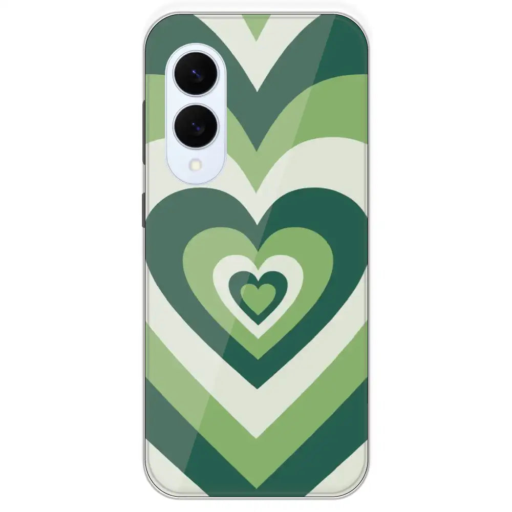 Dark Green Hearts - Printed Silicone Case For Samsung Galaxy S25 Edge