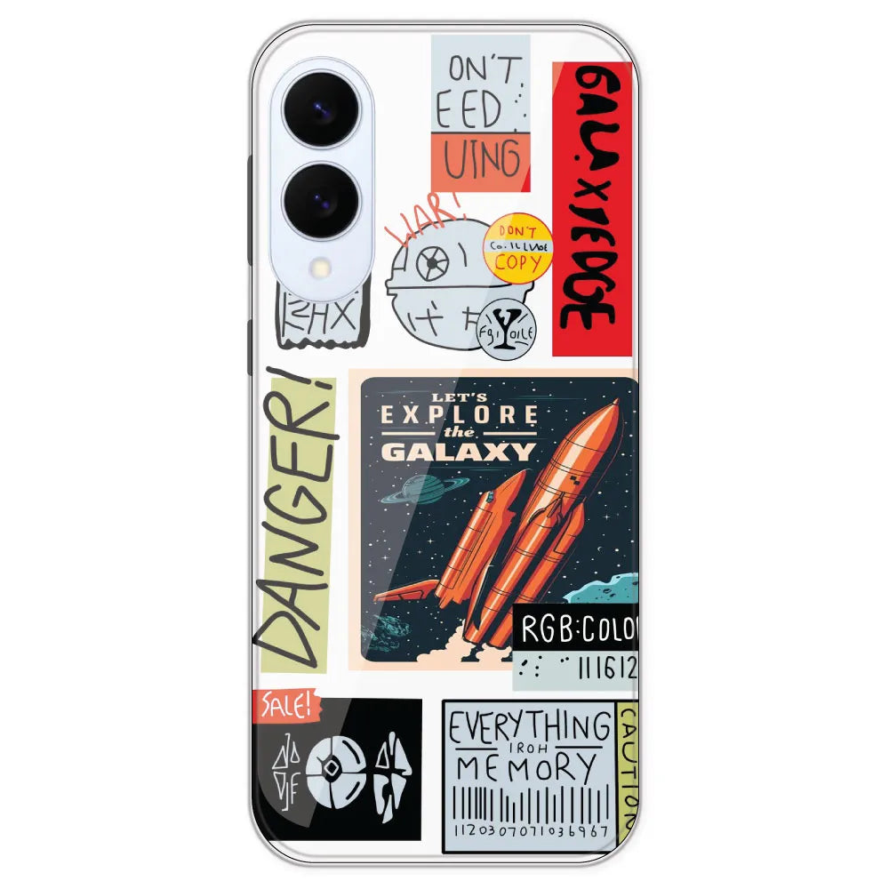 Galaxy - Clear Printed Silicone Case For Samsung Galaxy S25 Edge