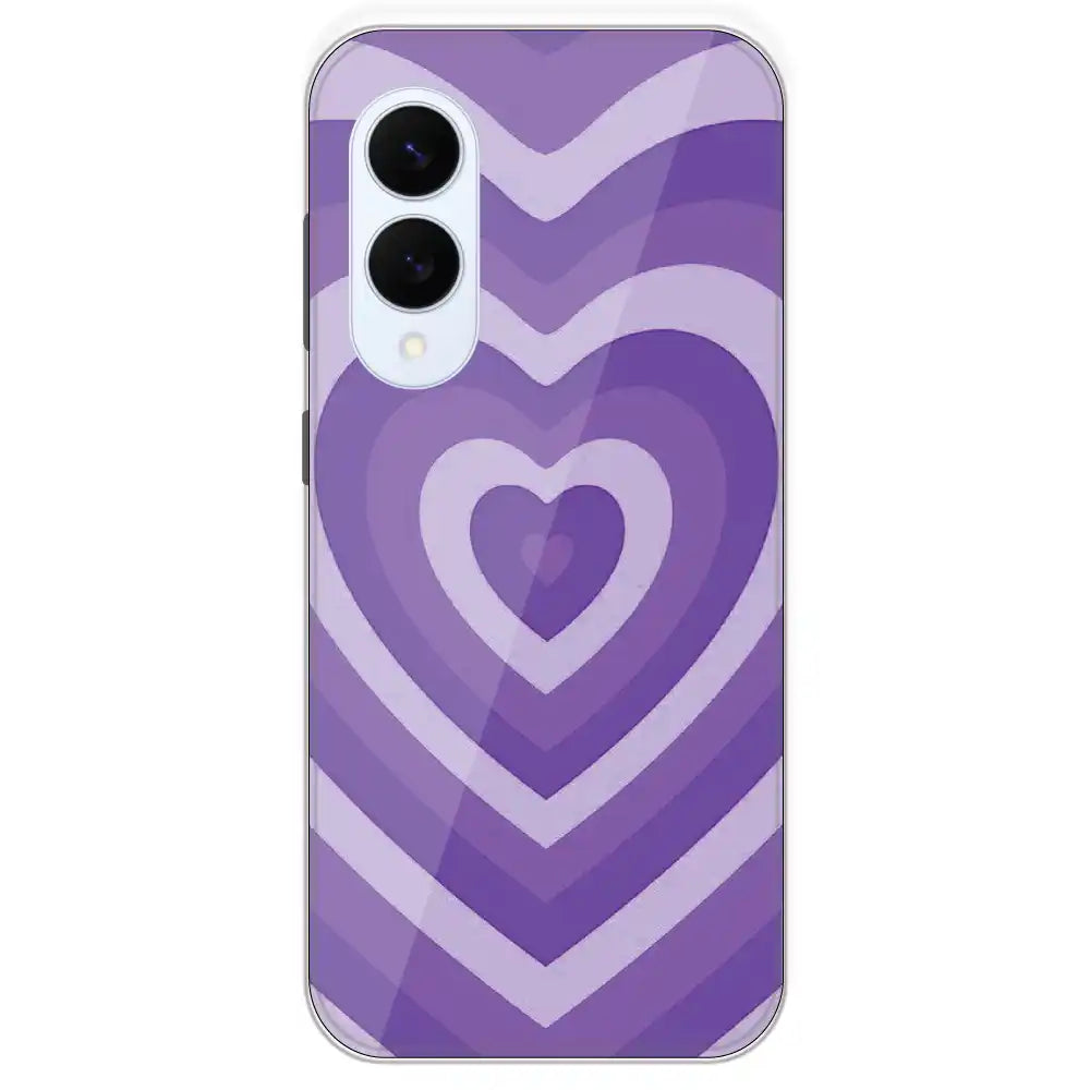 Purple Hearts - Printed Silicone Case For Samsung Galaxy S25 Edge
