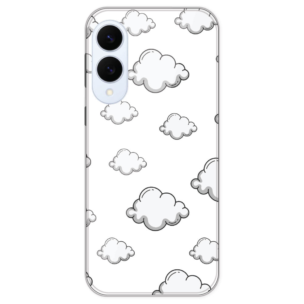 Clouds - Clear Printed Silicone Case For Samsung Galaxy S25 Edge