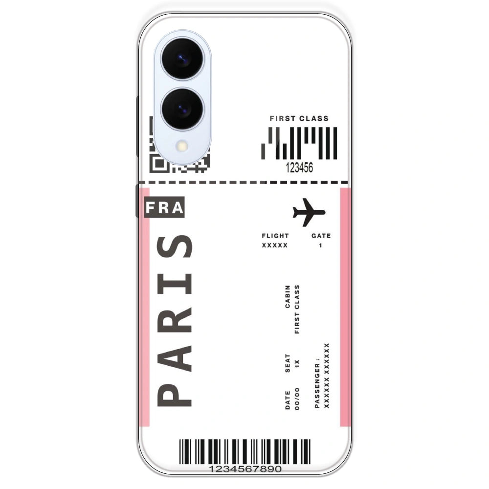 Paris Ticket - Clear Printed Silicone Case For Samsung Galaxy S25 Edge