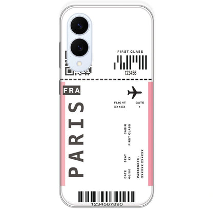 Paris Ticket - Clear Printed Silicone Case For Samsung Galaxy S25 Edge