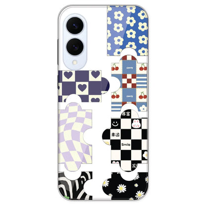 Aesthetic Puzzle - Clear Printed Silicone Case For Samsung Galaxy S25 Edge