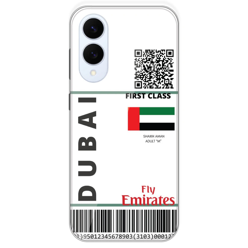 Dubai Ticket - Clear Printed Silicone Case For Samsung Galaxy S25 Edge