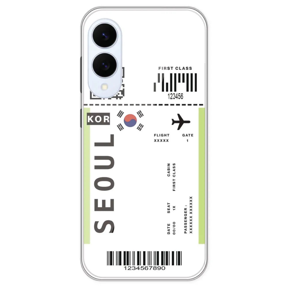 Seoul Ticket - Clear Printed Silicone Case For Samsung Galaxy S25 Edge