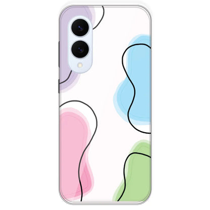 Rainbow Cow Print - Clear Printed Silicone Case For Samsung Galaxy S25 Edge