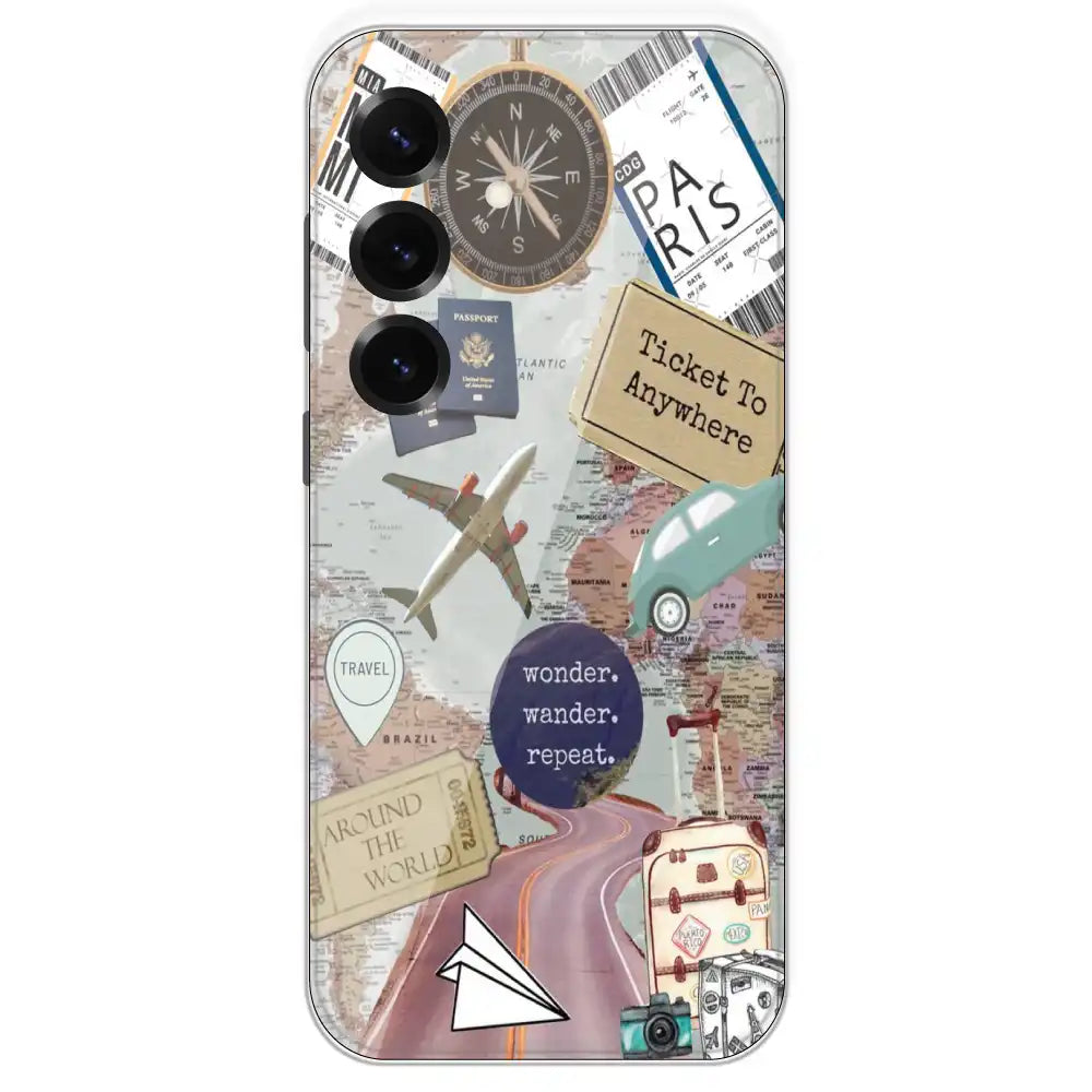 Travel Collage - Printed Silicone Case For Samsung Galaxy S25 Plus