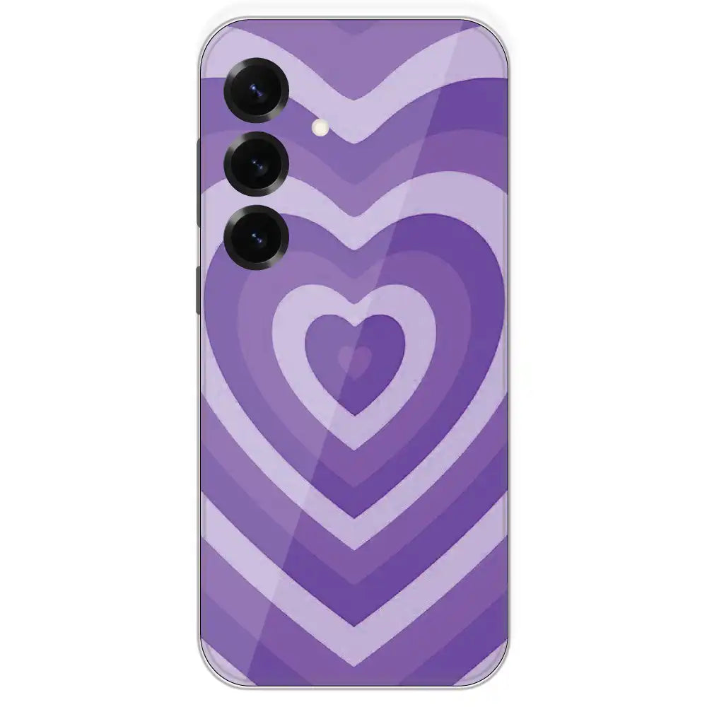 Purple Hearts - Printed Silicone Case For Samsung Galaxy S25 Plus