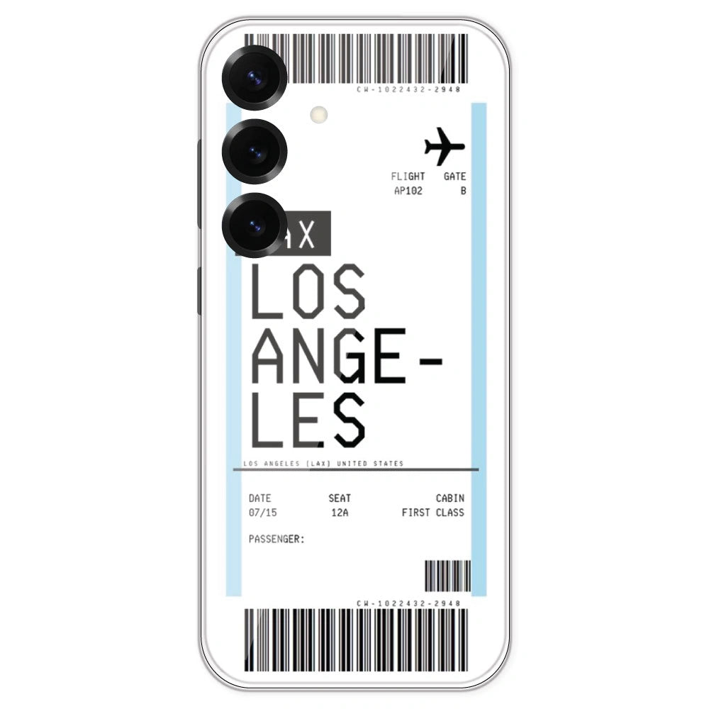 Los Angeles Ticket - Clear Printed Silicone Case For Samsung Galaxy S25 Plus